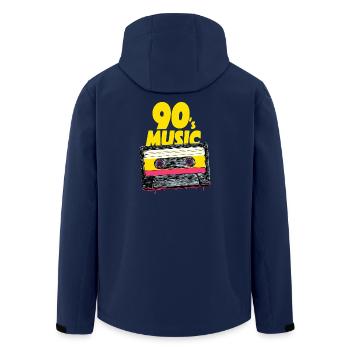 90's Music mit retro Tape Audio Kassette - Recycelte Männer Softshell-Jacke von Stanley/Stella - Navy - Hinten - AI Model Male 185 light (185cm)