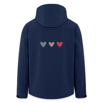 HERZ. HERZ. VALENTINSTAG. LIEBE. LIEBE - Recycelte Männer Softshell-Jacke von Stanley/Stella - Navy - Hinten - AI Model Male 185 light (185cm)