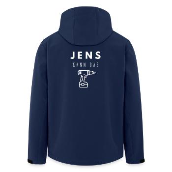Jens Name Handwerker Werkzeug Akkuschrauber - Recycelte Männer Softshell-Jacke von Stanley/Stella - Navy - Hinten - AI Model Male 185 light (185cm)