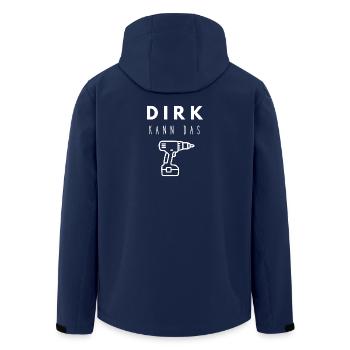 Dirk Name Handwerker Werkzeug Akkuschrauber - Recycelte Männer Softshell-Jacke von Stanley/Stella - Navy - Hinten - AI Model Male 185 light (185cm)