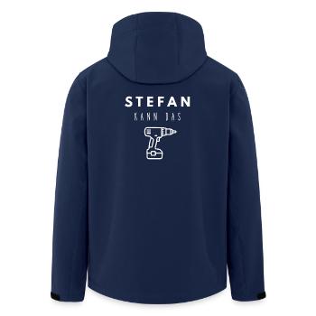 Stefan Name Handwerker Werkzeug Akkuschrauber - Recycelte Männer Softshell-Jacke von Stanley/Stella - Navy - Hinten - AI Model Male 185 light (185cm)