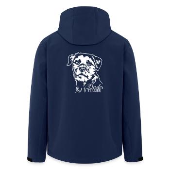 BORDER TERRIER Hundeportrait Hund Hunde Wilsigns - Recycelte Männer Softshell-Jacke von Stanley/Stella - Navy - Hinten - AI Model Male 185 light (185cm)