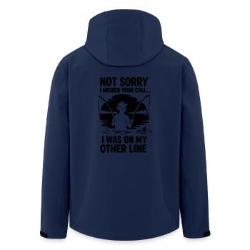 Fishing Fishing Fishing Fishing Fishing - Men’s Recycled Softshell Jacket by Stanley/Stella - navy - Back - AI Model Male 185 light (185cm)