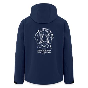 Teckel à poil dur Papa Teckel à poil dur Wilsigns - Veste softshell homme en polyester recyclé Stanley/Stella - marine - Dos - AI Model Male 185 light (185cm)