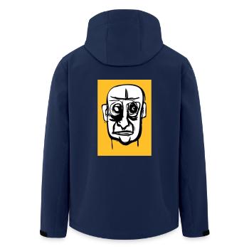 Kaput Gesicht - Recycelte Männer Softshell-Jacke von Stanley/Stella - Navy - Hinten - AI Model Male 185 light (185cm)