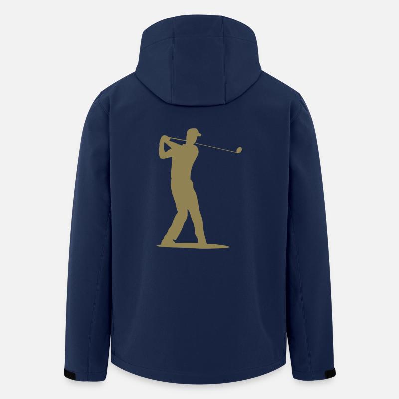 Silhouette de golfeur - Tee Golf - Veste softshell homme en polyester recyclé Stanley/Stella - marine