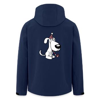 Hund Geburtstag Silvester Party Hut Feiern Tröte - Recycelte Männer Softshell-Jacke von Stanley/Stella - Navy - Hinten - AI Model Male 185 light (185cm)