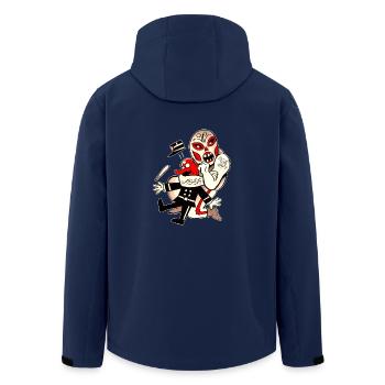 Police wrestler - Men’s Recycled Softshell Jacket by Stanley/Stella - navy - Back - AI Model Male 185 light (185cm)