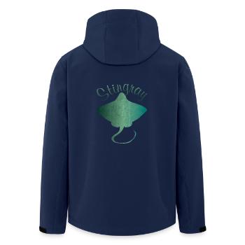 Rochen Stechrochen Stachelrochen Geschenk - Recycelte Männer Softshell-Jacke von Stanley/Stella - Navy - Hinten - AI Model Male 185 light (185cm)
