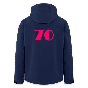 70. ANNIVERSAIRE. HAPPY BIRTHDAY - Veste softshell homme en polyester recyclé Stanley/Stella - marine - Dos - AI Model Male 185 light (185cm)