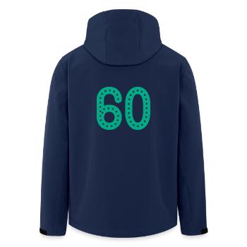 60 YEARS. 60th ANNIVERSARY. ANNIVERSARY 60 YEARS. 60 - Men’s Recycled Softshell Jacket by Stanley/Stella - navy - Back - AI Model Male 185 light (185cm)