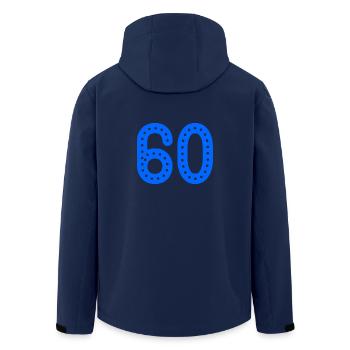 60 YEARS. 60th ANNIVERSARY. ANNIVERSARY 60 YEARS. 60 - Men’s Recycled Softshell Jacket by Stanley/Stella - navy - Back - AI Model Male 185 light (185cm)