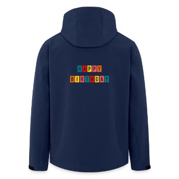 ALLES GUTE ZUM GEBURTSTAG. ALLES GUTE ZUM GEBURTSTAG. JAHRESTAG. - Recycelte Männer Softshell-Jacke von Stanley/Stella - Navy - Hinten - AI Model Male 185 light (185cm)