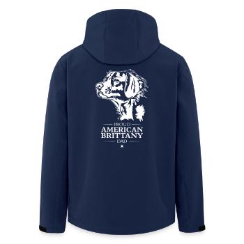 American Brittany Dad Dog Dog Brittany Wilsigns - Men’s Recycled Softshell Jacket by Stanley/Stella - navy - Back - AI Model Male 185 light (185cm)