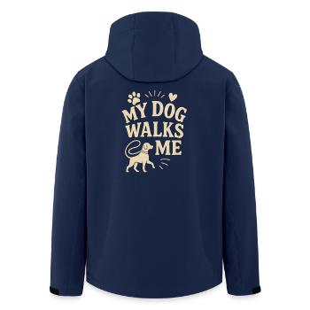 Mein Hund geht mit mir spazieren, Tierliebhaber-Design - Recycelte Männer Softshell-Jacke von Stanley/Stella - Navy - Hinten - AI Model Male 185 light (185cm)