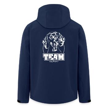 TEAM Teckel Hund Hunde Wilsigns - Recycelte Männer Softshell-Jacke von Stanley/Stella - Navy - Hinten - AI Model Male 185 light (185cm)
