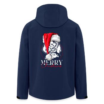 Santa Drahthaar Vizsla Merry Christmas Wilsigns - Recycelte Männer Softshell-Jacke von Stanley/Stella - Navy - Hinten - AI Model Male 185 light (185cm)
