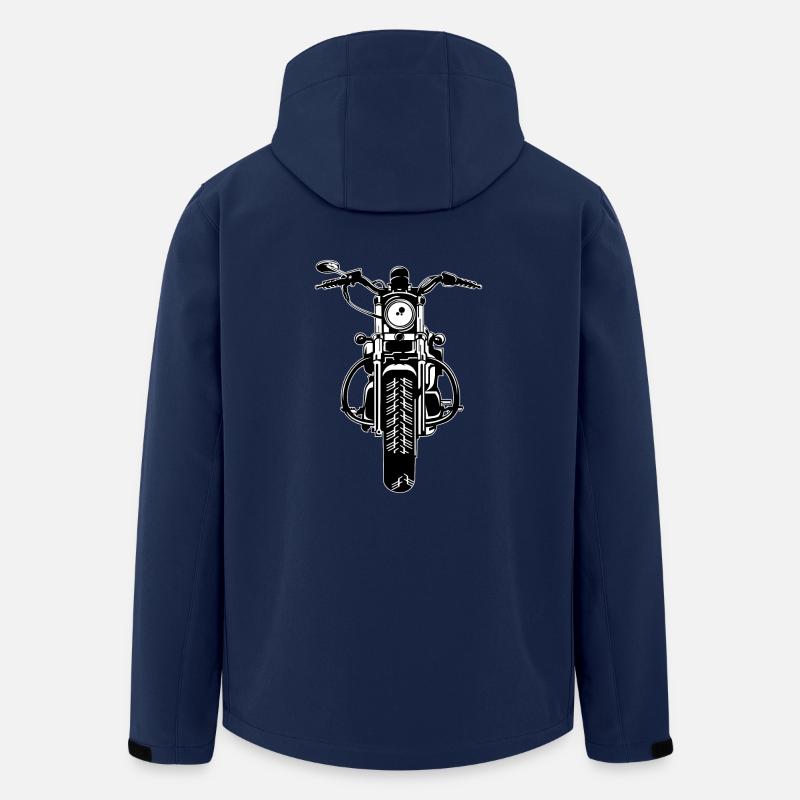 Chopper / moto 07_schwarz blanc - Veste softshell homme en polyester recyclé Stanley/Stella - marine