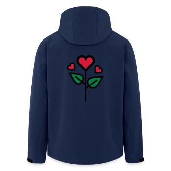Valentine's Rose in heart shape - Men’s Recycled Softshell Jacket by Stanley/Stella - navy - Back - AI Model Male 185 light (185cm)