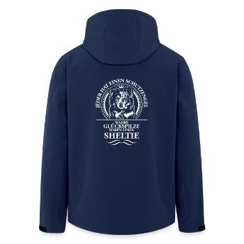 SHELTIE Schutzengel Hundespruch Hunde WILSIGNS - Recycelte Männer Softshell-Jacke von Stanley/Stella - Navy - Hinten - AI Model Male 185 light (185cm)