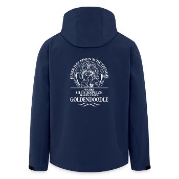 GOLDENDOODLE Schutzengel Hunde Spruch Wilsigns - Recycelte Männer Softshell-Jacke von Stanley/Stella - Navy - Hinten - AI Model Male 185 light (185cm)