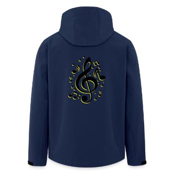 Musical Notes clef icon - Men’s Recycled Softshell Jacket by Stanley/Stella - navy - Back - AI Model Male 185 light (185cm)