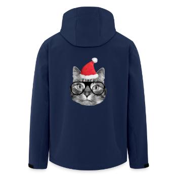 Süße Weihnachtskatze - Recycelte Männer Softshell-Jacke von Stanley/Stella - Navy - Hinten - AI Model Male 185 light (185cm)