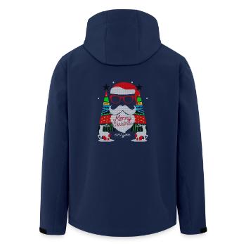 Ugly Merry Christmas Sweater Xmas Santa Gift - Men’s Recycled Softshell Jacket by Stanley/Stella - navy - Back - AI Model Male 185 light (185cm)