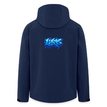Graffiti LUKAS Name Geschenk Ideal druckbar - Recycelte Männer Softshell-Jacke von Stanley/Stella - Navy - Hinten - AI Model Male 185 light (185cm)