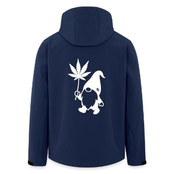 Lustiger Zwerg/Wichtel mit Hanfblatt-Ballon - Recycelte Männer Softshell-Jacke von Stanley/Stella - Navy - Hinten - AI Model Male 185 light (185cm)
