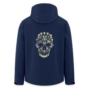 Musical Intruments Skull Silhoette - Men’s Recycled Softshell Jacket by Stanley/Stella - navy - Back - AI Model Male 185 light (185cm)