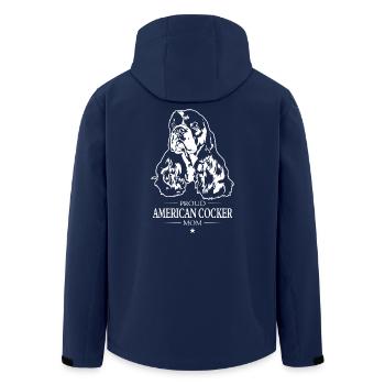 American Cocker Mom Dogs Cocker Spaniel Wilsigns - Men’s Recycled Softshell Jacket by Stanley/Stella - navy - Back - AI Model Male 185 light (185cm)