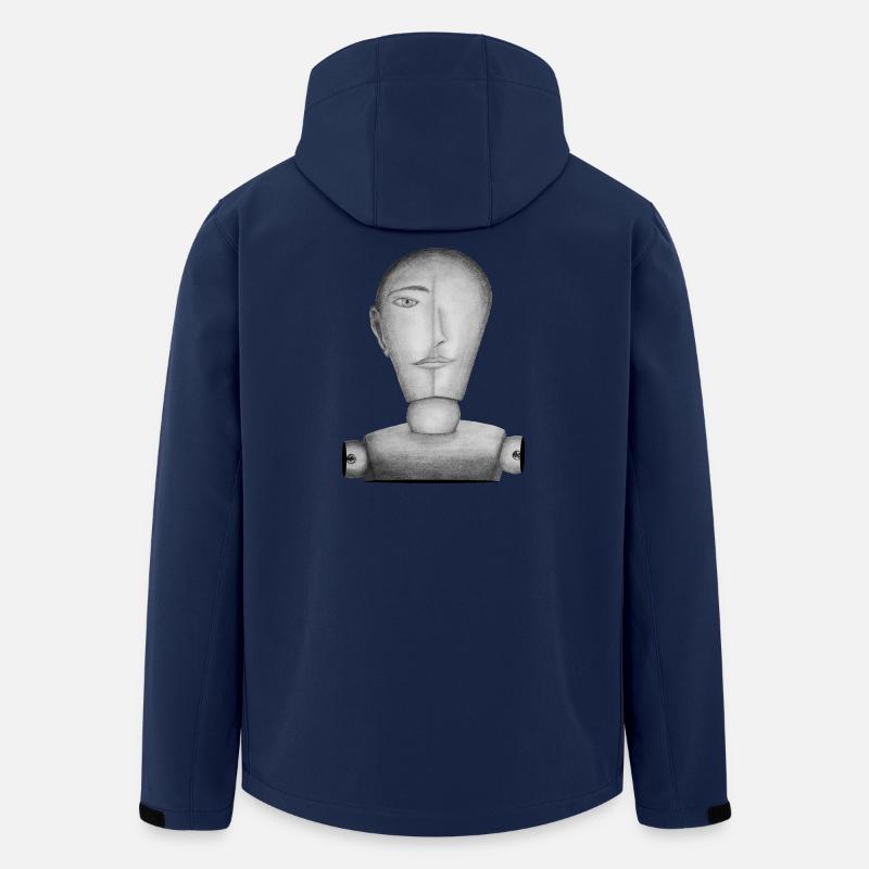 Tegning dukke tegnet - Stanley/Stella herre softshelljakke i genanvendt polyester - marineblå