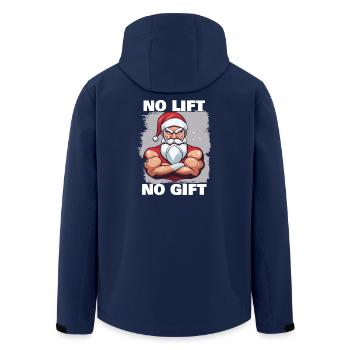Weihnachtsmann Bodybuilder No Lift No Gift - Recycelte Männer Softshell-Jacke von Stanley/Stella - Navy - Hinten - AI Model Male 185 light (185cm)