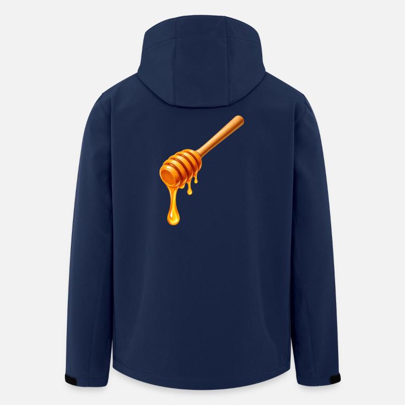 Honiglöffel mit tropfendem Honig Illustration  - Recycelte Männer Softshell-Jacke von Stanley/Stella - Navy