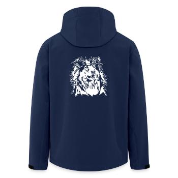 Longhair Collie Crown Dog Dogs Wilsigns - Men’s Recycled Softshell Jacket by Stanley/Stella - navy - Back - AI Model Male 185 light (185cm)