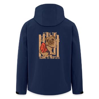 J'en ai rien à faire - Veste softshell homme en polyester recyclé Stanley/Stella - marine - Dos - AI Model Male 185 light (185cm)