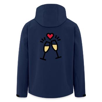 or sparkling wine for Valentine's Day - Men’s Recycled Softshell Jacket by Stanley/Stella - navy - Back - AI Model Male 185 light (185cm)