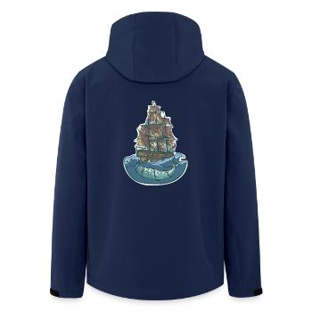 Walschiff - Segelschiff - Recycelte Männer Softshell-Jacke von Stanley/Stella - Navy - Hinten - AI Model Male 185 light (185cm)