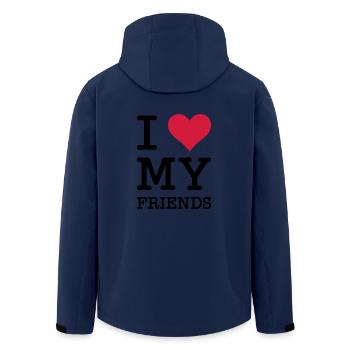 I Love My Friends - Recycelte Männer Softshell-Jacke von Stanley/Stella - Navy - Hinten - AI Model Male 185 light (185cm)