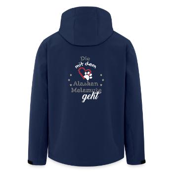 Die mit dem Alaskan Malamute geht Hund Geschenk - Recycelte Männer Softshell-Jacke von Stanley/Stella - Navy - Hinten - AI Model Male 185 light (185cm)