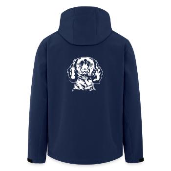 BAYERISCHER GEBIRGSSCHWEISSHUND Portrait Wilsigns - Recycelte Männer Softshell-Jacke von Stanley/Stella - Navy - Hinten - AI Model Male 185 light (185cm)