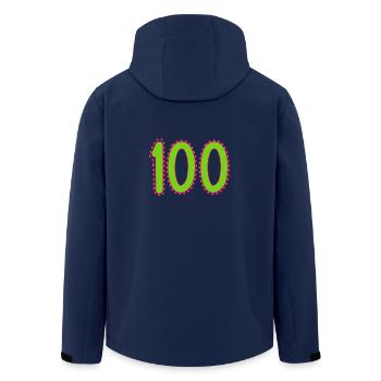 100. 100 YEARS. 100th ANNIVERSARY. BIRTHDAY 100 - Men’s Recycled Softshell Jacket by Stanley/Stella - navy - Back - AI Model Male 185 light (185cm)