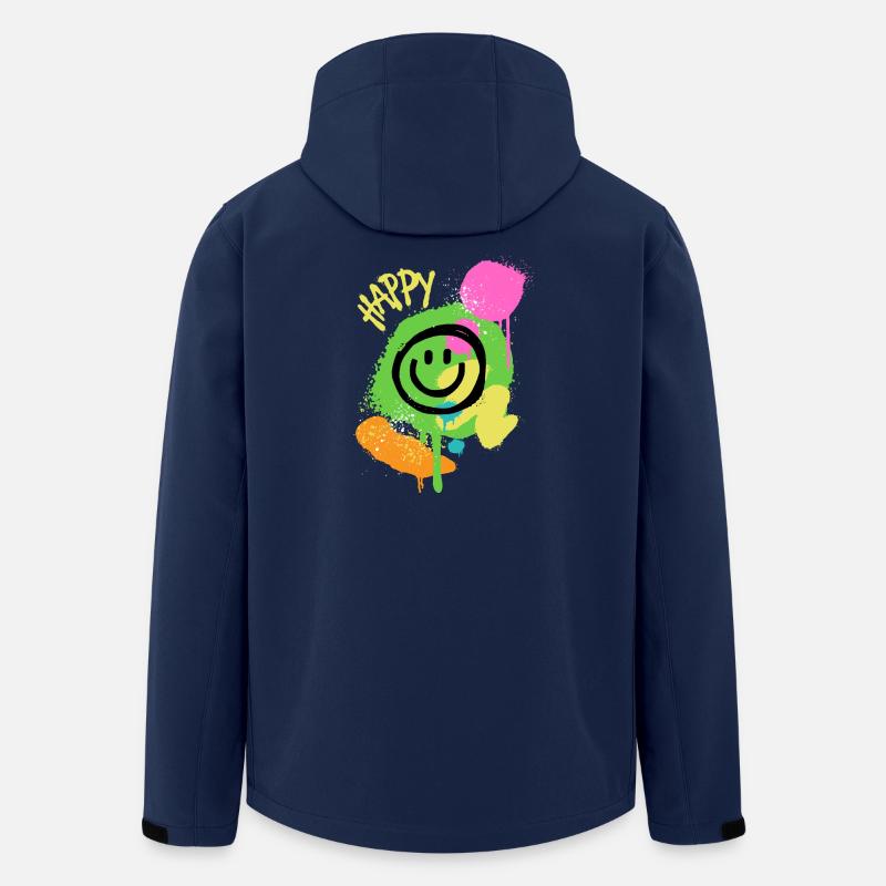 Graffiti Happy Smiley Farbklecks - Recycelte Männer Softshell-Jacke von Stanley/Stella - Navy