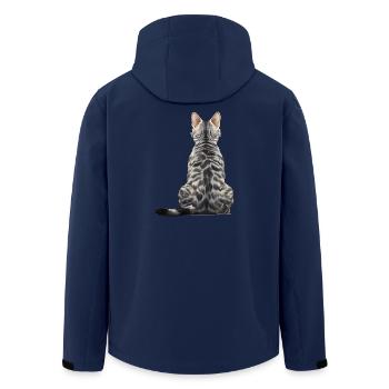 Ägyptische Mau-Katze - Recycelte Männer Softshell-Jacke von Stanley/Stella - Navy - Hinten - AI Model Male 185 light (185cm)