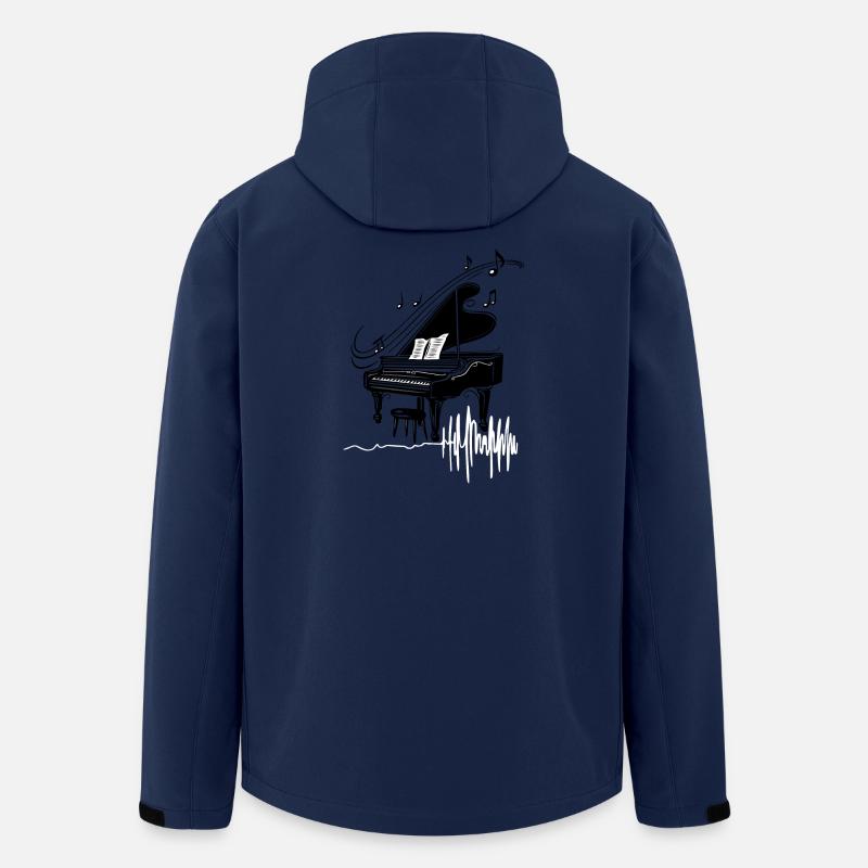 Herzschlag Piano Klavier Herzfrequenz - Recycelte Männer Softshell-Jacke von Stanley/Stella - Navy