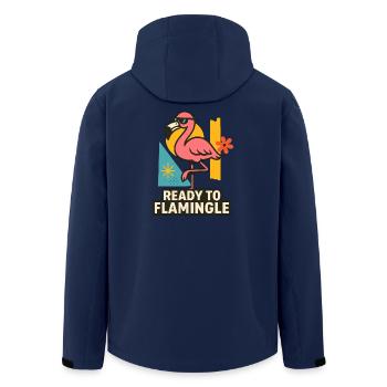 Ready to Flamingle - Men’s Recycled Softshell Jacket by Stanley/Stella - navy - Back - AI Model Male 185 light (185cm)