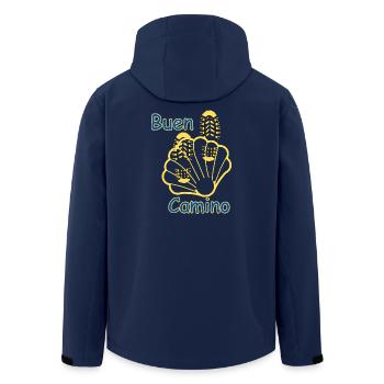Lebensweg , buen Camino  - Recycelte Männer Softshell-Jacke von Stanley/Stella - Navy - Hinten - AI Model Male 185 light (185cm)