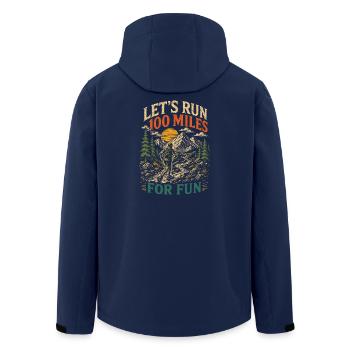 Ultralauf – Lass uns zum Spaß 100 Meilen laufen - Recycelte Männer Softshell-Jacke von Stanley/Stella - Navy - Hinten - AI Model Male 185 light (185cm)