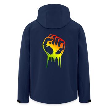 Faust Reggae - Recycelte Männer Softshell-Jacke von Stanley/Stella - Navy - Hinten - AI Model Male 185 light (185cm)